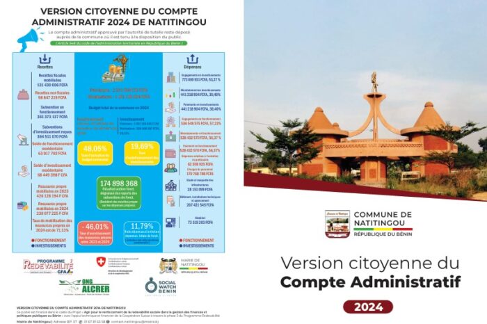 Réalisation et vulgarisation des versions citoyennes des comptes administratifs 2024 dans treize (13) communes de l’Atacora et de la Donga